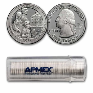 2017-S ATB Quarter Ellis Island 40-Coin Roll Proof (Silver) - Picture 1 of 3