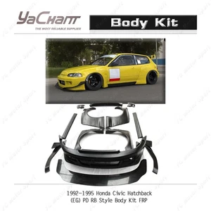 FRP BUMPER WING FENDER For 92-95 Honda Civic Hatchback (EG) RB-PD-Style Body Kit - Foto 1 di 24