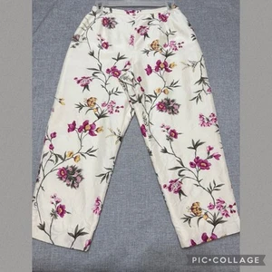 Vintage Talbots Hose Größe 4 Petite 100% Seide Blumen gefüttert elfenbein botanisch - Bild 1 von 19