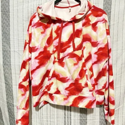 Sudadera con capucha estampada ID Ideology para mujer Twist Tech Twist rojo ardiente  Foto 1 de 4