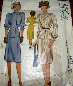 *SCHÖNES VINTAGE 40er Jahre KLEID McCALL Schnittmuster BRUSTUMFANG 40 - Bild 1 von 2
