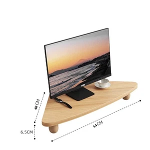 90 Degree Triangle Computer Monitor Holder PC Screen Wooden Rack Desktop Dis _ke - Picture 1 of 15