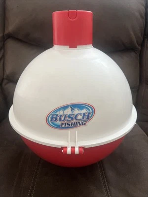 Cooler Busch Fishing Bobber 12 Can Floating Cooler Red White Pool Lake Beer - Image 1 of 4