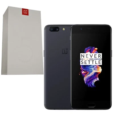 New 5.5" OnePlus 5 A5000 128GB Dual-SIM Midnight Black Factory Unlocked 4G GSM - Image 1 of 3