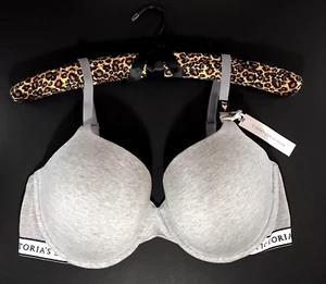 Victoria's Secret -38DD- Lightly Lined Underwire Demi T-Shirt Bra-Gray - Picture 1 of 15