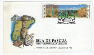 CHILE 1992 Isla de Pascua Easter Island Ile de Paque Moai FDC - Picture 1 of 1