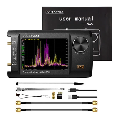 Handheld 4" IPS LCD Display Spectrum Analyzer Signal Generator 100K-5.3GHz SA5  - Image 1 of 4