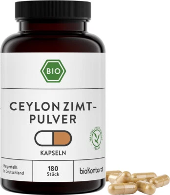 Ceylon Zimtpulver Kapseln BIO 180 Stück | bioKontor