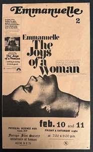 Emmanuelle 2 "Les joies d'une femme" affiche publicitaire handbill 1975 film érotique français - Photo 1/1