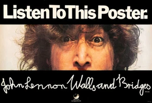 John Lennon - Walls And Bridges - 1974 - Release Promo Poster - Picture 1 of 1
