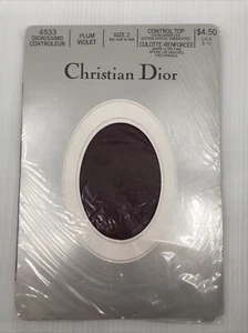 Vintage Christian Dior Diorissimo Plum Violet Control Top Strumpfhose Nylons Gr. 2 - Bild 1 von 6