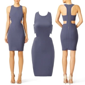 Elizabeth James Blue Phoenix Mini Bodycon Cutout Dress Sheath Wedding Cocktail 2 - Picture 1 of 11