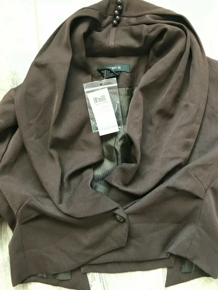 NWT Women's Chocolate Brown Cropped Half-Jacket by Arden B with Size S - Image 1 of 4