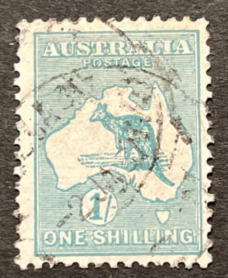 Selos de viagem: selos da Austrália SG #109, 1 xelim, canguru, wmk, usados, NG - Imagem 1 de 4