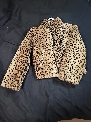 Jaqueta de pele sintética com estampa de chita SO para meninas tamanho 7 - Imagem 1 de 4