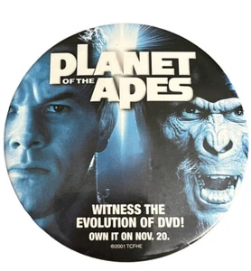 Planet der Affen Film DVD Veröffentlichung Pin Button Promo 2,75" Pinback Runde 2001 - Bild 1 von 3