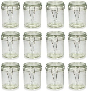 12 x CLIP TOP 'KILNER STYLE' TERRINE STORAGE GLASS JARS W/ AIRTIGHT SEAL 325ML - Picture 1 of 4
