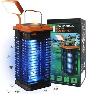 4000mAh Insektenvernichter Elektrisch Solar mit LED-Licht Anti Mückenlampe Außen - Bild 1 von 4