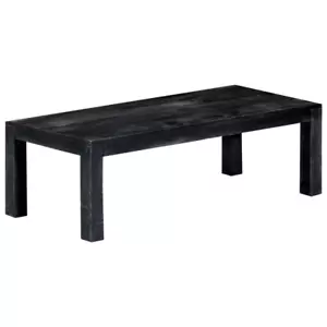 NNEVL Coffee Table Black 110x50x35 cm Solid Mango Wood - Picture 1 of 10