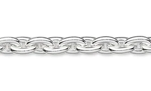 Cadena de cable a granel de acero chapado en plata de 5 pies con eslabones de 4,8 x 3,3 mm - Imagen 1 de 2