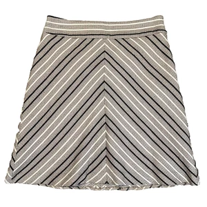 Ann Taylor LOFT Tweed mehrfarbig gestreift Chevron Minirock Gr. 4 Cottagecore - Bild 1 von 15