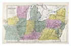 1843 Michigan Ohio Map ORIGINAL Wisconsin Territory Iowa Great Lakes Virginia