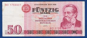 50 Mark 1971, Funfzig Mark, DER DEUTSCHEN DEMOKRATISCHEN REPUBLIC banknotes ! - Picture 1 of 2