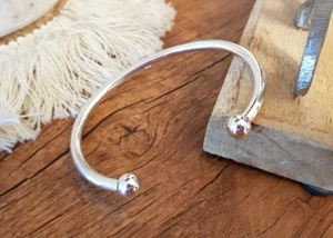 EDLES Armband 925 SILBER massiv Armkette Ring dünner ARMREIF Armzange Zirkonia - Bild 1 von 5