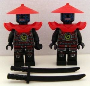 Lego Ninjago Cara Azul Piedra Ejército Espadachín Minifigura Lote de 2 - Imagen 1 de 6
