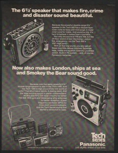 1977 PANASONIC Tech Series Speakers - MARINE & POLICE BAND - AM/FM -  VINTAGE AD - Picture 1 of 1