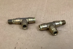 Brass 3/8” Push-to-Connect x 1/4” Male NPT, T Fitting Valve (Lot of 2) - Picture 1 of 5