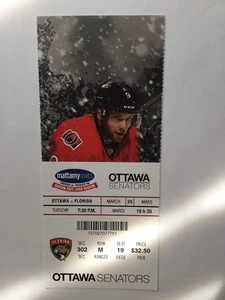 OTTAWA SENATORS VS FLORIDA PANTHERS MARCH 20, 2018 TICKET STUB - Picture 1 of 1