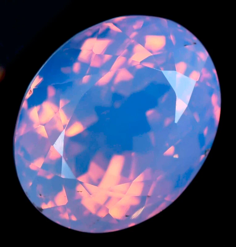 Large Pink Opal Australian 84.15 Ct. Oval Cut Loose Gemstone for Pendant Gift - Image 1 of 4