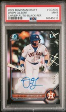 2022 Bowman Draft Drew Gilbert 1st Chrome Black Refractor Auto /75 PSA 9 Mint