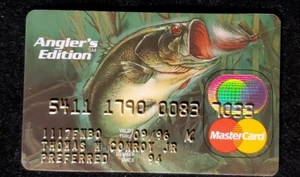 Angler's Edition MasterCard credit card exp 1996 ¡cc964 Bass - Picture 1 of 2