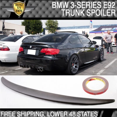 Fits 07-13 BMW 3 Series E92 3-Series Performance Carbon Fiber Trunk Spoiler CF - Image 1 of 4