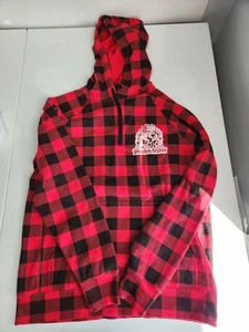 Universal Studios Earl The Squirrel Buffalo Plaid Hoodie Fleece Sweatshirt Adult - Picture 1 of 17