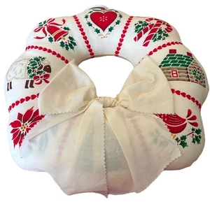 Vintage handgefertigtes Weihnachtskranzkissen - Bild 1 von 5