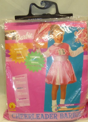 Classic BARBIE Pink Cheerleader Dress Girls Costume Medium size 8-10 dress &belt - Image 1 of 4
