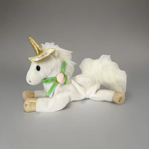 Velveteenie Collectibles Beanbag Utopia Unicorn Rare A&A Plush White Rose Bow 8" - Picture 1 of 15