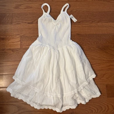 AERIE White Ruffle Skirt Summer Dress XXS NWT - Image 1 of 4