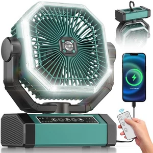Portable Rechargeable Fan - 9-Inch Camping Fan for Tent, 20000mAh(60Hrs) Batt... - Picture 1 of 6