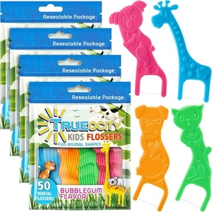 Kids Flossers 4 Pack (200 Total), Floss Picks, 50 Count (Pack of 4) - Picture 1 of 6