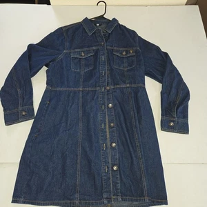Vestido para mujer Frye azul denim midi con botones delanteros talla XL nuevo sin etiquetas - Imagen 1 de 4