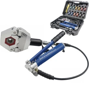 Herramienta de prensado hidráulica de CA manguera de CA crimpadora kit manual aire acondicionado de alta presión... - Imagen 1 de 7
