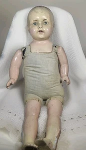 ANTIKE 28" GROSSE Baby Puppe Chat Gpt sagt 1920er * Kleidung wahrscheinlich 50er/60er Jahre. Selten - Bild 1 von 21