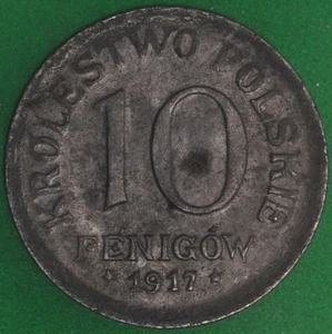 1917FF Poland 10 Fenigow AU+ - Picture 1 of 2