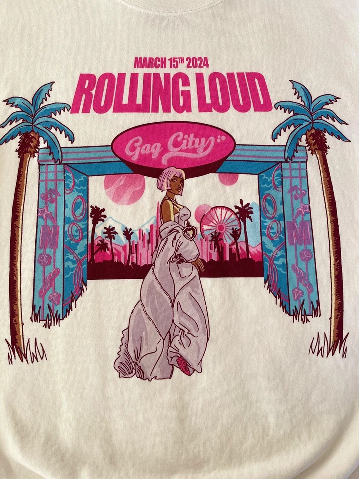 Moletom oficial Nicki Minaj Rolling Loud grande rosa sexta-feira 2 tour Gag City  - Imagem 1 de 4