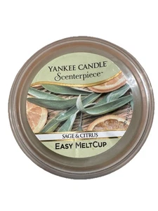 Yankee Candle pieza perfumada salvia y cera cítrica taza fácil de derretir 2,2 oz nuevo - Imagen 1 de 4