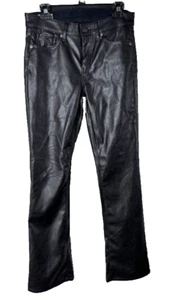 Pantaloni vintage Y2K GAP ecopelle 6 neri vita media bambino bootcut anni 2000 - Foto 1 di 9